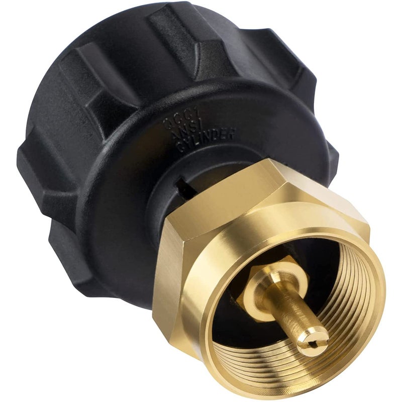 SHINESTAR Propane Refill Adapter LP Gas 1 LB Cylinder Tank Coupler Universal for QCC1/Type1 Propane Tank and 1 Pound Tank Throwaway Disposable Bottle-Solid Brass - Image 1